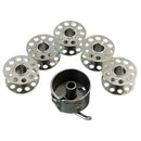 Stainless Steel Sewing Machine Accessories 5 Bobbins 1 Bobbin Case For Brother Toyata Singer