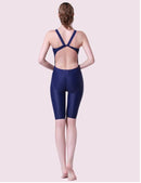 SBART Shark Leather Womens Swimsuits Siamese Angle Professional Sports Swimwear F8005 with Chest Pad