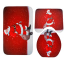 Santa Claus Waterproof Non-Slip Bathroom Shower Curtain Toilet Cover Mat Rug Set