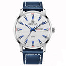 Benyar 5145 Fashion Men Watch Waterproof Automatic Week Display Leather Strap Quartz Watch