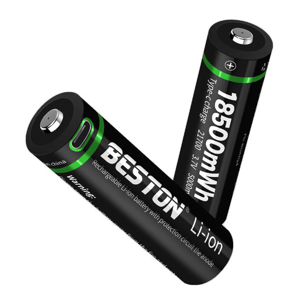 1PC BESTON 21770-C-50 21700 5000mAh 3.7V High Capacity Type-C Rechargeable Li-ion Battery For Flashlight