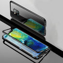 Bakeey 360 Magnetic Adsorption Flip Metal Tempered Glass Protective Case for Huawei Mate 20 Pro