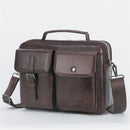 Mens Business Satchel Tote Handbag Leather Laptop Bag Travel Shoulder Bag