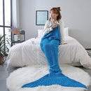 Knitted Handmade Mermaid Tail Blankets Yarn Crochet Mermaid Blanket Kids Throw Wrap Super Soft Sl