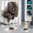 180x180CM Elephant Waterproof Bathroom Shower Curtain 12 Hooks