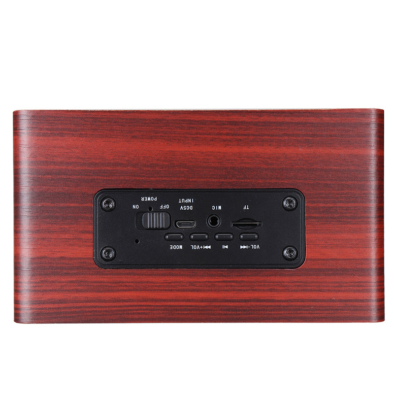 Wooden Stereo Bass bluetooth 4.2 Speaker Audio Music Box with Mini Microphone