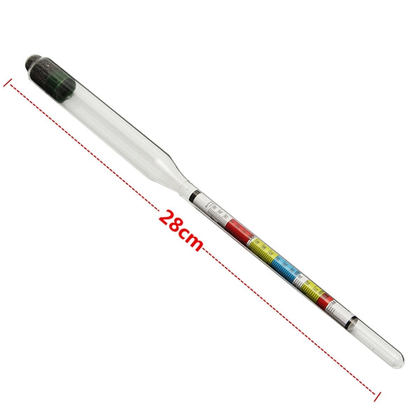 28cm Clear Glass Triple Scale Hydrometer For Home Brew Alcohol Beer/Wine Making