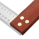 Drillpro 90 Degree Angle Ruler 300mm Stainless Steel Metric Marking Gauge Woodworking Square Wooden Base