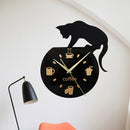 Emoyo ECY013 DIY Creative Coffee Cat Wall Clock Animal Wall Clock Quartz Wall Clock For Home Office Decorations