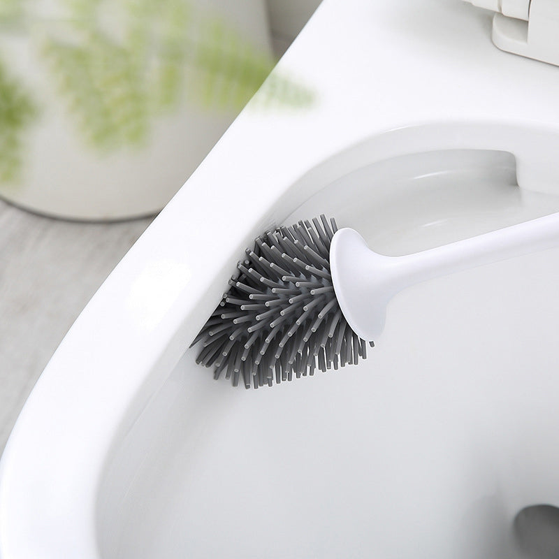 Wall Mounted /Floor Stand 360 TPR Soft Bristle Silicone Toilet Cleaning Brushes with Holder