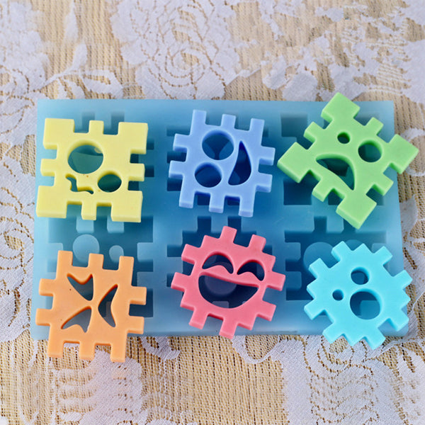 Blocks Expression Silicone Cookie Mold Fondant Cake Mould Creative Baking Accesseries