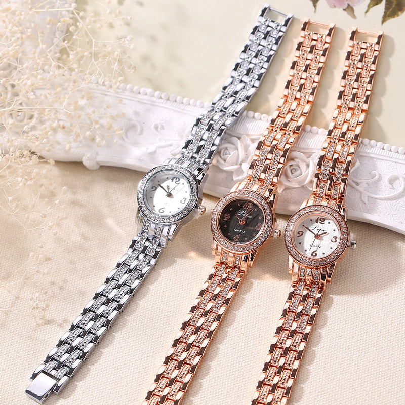 LVPAI XR1671-1 Diamond Dress Ladies Wrist Watch Full Steel Elegant Design Quartz Watch
