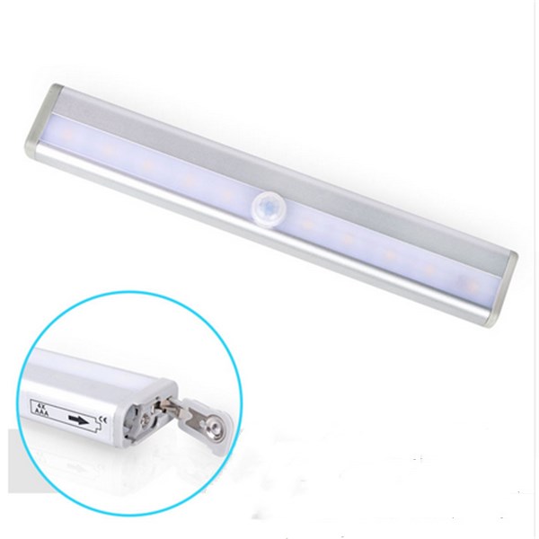 White/Warm White 10 LED Motion Sensor Light Battery Powered Remote Control Dimming Cabinet Lamp