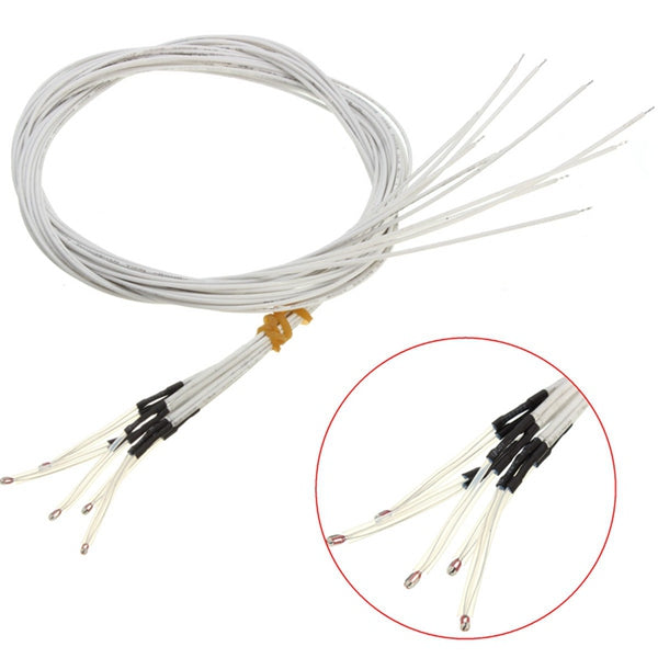 5Pcs 100K 1% NTC Single Ended Glass Sealed Thermistor Temperature Sensor For 3D Printer