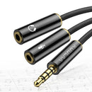 Kuulaa KL-X16 3.5mm One Male to Two Female Mic Headphone Splitter Audio Cable Adapter For Computer Microphone Cellphone