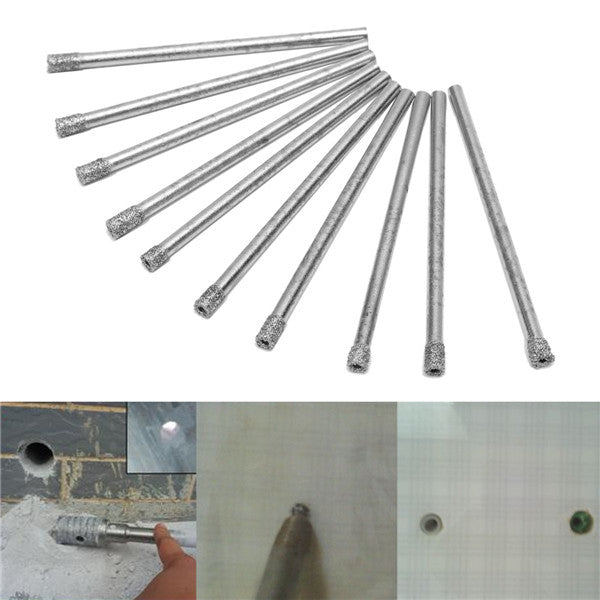 10pcs 3mm Diamond Coated Hole Saw Drill Bits Set Core Marble Glass Granite Drill Bits