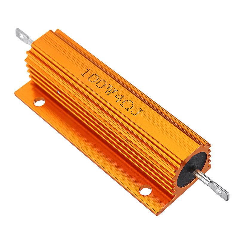 10pcs RX24 100W 4R 4RJ Metal Aluminum Case High Power Resistor Golden Metal Shell Case Heatsink Resistance Resistor