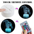 3D Illusion Dinosaur Night Light Touch RemoteEControl Home Decor Lamp Table Gift