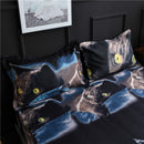 3 PCS Bedding Sets 3D Animal Black Cat Printing Quilt Cover Pillowcase For Full Size