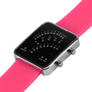 Unisex men's digital day silicon band wristband watch, female fan shape 29  H9M1