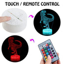 3D Illusion Night Light Touch Remote Control Home Decor Table Desk Sleeping Lamp