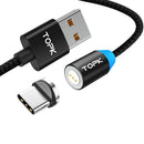TOPK 5A Magnetic Type C Micro USB Data Cable For Xiaomi Mi9 HUAWEI Mate30 Pro Oneplus 7 Pocophone F1 Note10+ 5G