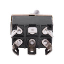 AC 250V/10A 125V/15A DPDT 3 Position ON/OFF/ON 6 Pins Toggle Switch Black+S