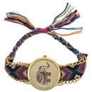 Multicolor elephant watch Quartz watch braided bracelet (yellow) N5X2