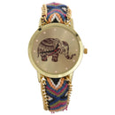Multicolor elephant watch Quartz watch braided bracelet (yellow) N5X2