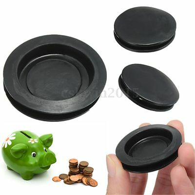1x Saving Boxes Closure Money Box Piggy Bank Plug Cover Black OD:43mm ID:33mm Security Box