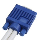 Male 15 - pin VGA 25.4 cm - female 15 pin VGA cable Double - white / blue