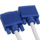 Male 15 - pin VGA 25.4 cm - female 15 pin VGA cable Double - white / blue