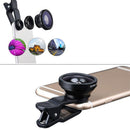 Bakeey 3 in 1 Universal Clip Aluminum Alloy Camera Lens 0.67 Wide Angel+180 Degree Fish Eye+Macro for ipad Mobile Phone Tablet