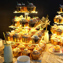 4 Layer Cake Cup Stand Tray Wedding Party Cupcake Display Holder LED String Light