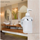Stainless Steel Wall Mounted Soap Dispenser Holder Shampoo Bottle Frosted Glass