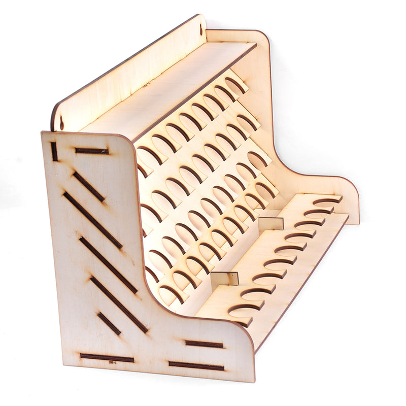 50 Pots Wooden Paint Rack Laser Cutting Modular Painting Holder Pigment Bottle Brush Tool Storage Holes DIY Decor