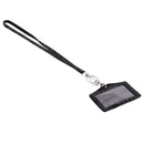 Rhinestone Crystal Work Card ID Case Holder Lanyard Sling (Black)