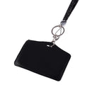 Rhinestone Crystal Work Card ID Case Holder Lanyard Sling (Black)