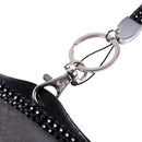 Rhinestone Crystal Work Card ID Case Holder Lanyard Sling (Black)