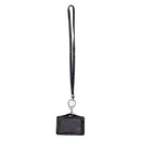 Rhinestone Crystal Work Card ID Case Holder Lanyard Sling (Black)