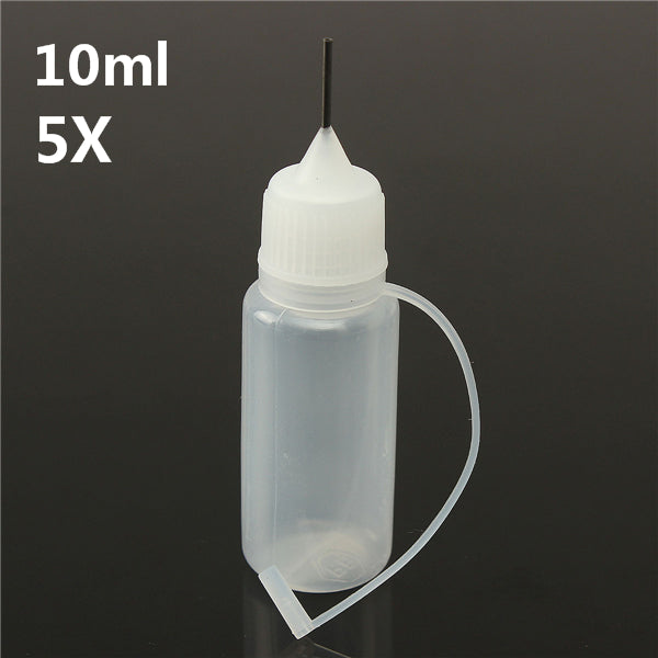 5Pcs 10ml Metal Needle Empty Plastic Bottle Shisha E Cig Liquid Dropper