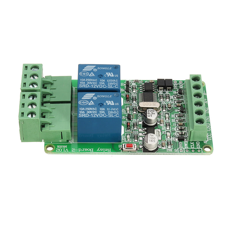 Modbus-Rtu 2-way Relay Module Output 2 Channel Switch Input TTL/RS485 Interface Communication