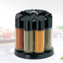 Rotating Spice Rack Carousel Kitchen Storage Holder Condiments Container+8 Jar