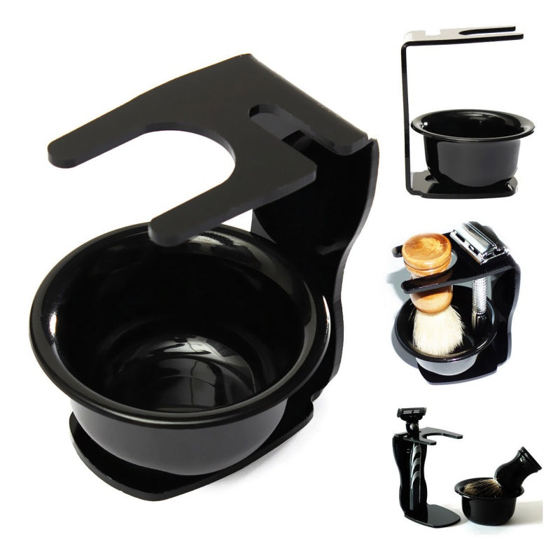 Universal Black Acrylic Shaving Brush Razor Stand Holder Set & Mug/Cup/Bowl A6U2
