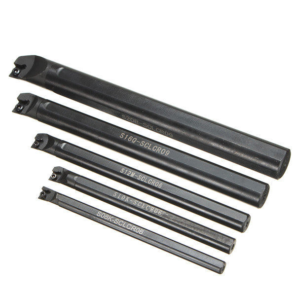 5pcs SCLCR 8/10/12/16/20mm Lathe Boring Bar Tunring Tool Holder With 5pcs Inserts