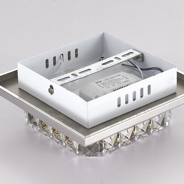 Modern Square Crystal LED Ceiling Light Fixture Pendant Lamp Chandelier Home Decor