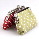 Cute Girl Mini Purse Polka Dots Pattern Coin Change Key Pouch Snap Closure C3O9