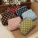 Cute Girl Mini Purse Polka Dots Pattern Coin Change Key Pouch Snap Closure C3O9
