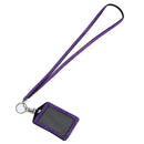 Rhinestone Bling Crystal Custom Lanyard Vertical ID Badge Holder (Purple)