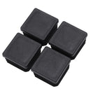Plastic Square Blanking End Caps Tubing Tube Inserts 30mm x 30mm 4 Pcs L7Y4